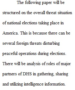 Assignment 1 DHS Intelligence Report - Foreign Threat to U.S. National Elections